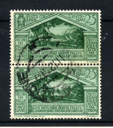 1930 - REGNO - LOTTO/43377 - 25 CENT. BIMILLENARIO DI VIRGILIO - COPPIA USATI