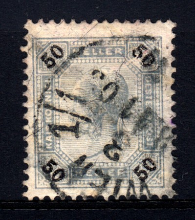 1901 - LOTTO/14214 - AUSTRIA - 50 h. AZZURRO GRIGIO CON LINEE BRILLANTI - USATO