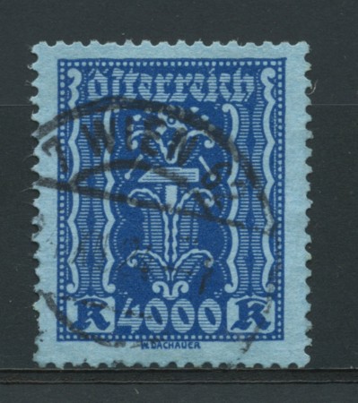 1923/24 - LOTTO/14257 - AUSTRIA - 4000 Kr. OLTREMARE - USATO