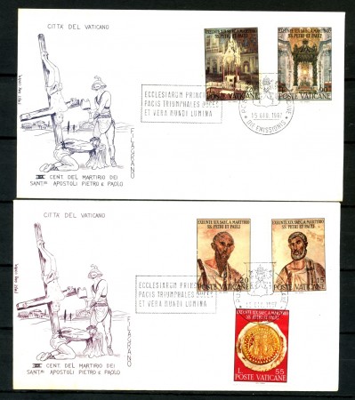1967 - VATICANO - SANTI PIETRO E PAOLO - 2 BUSTE FDC FILAGRANO - LOTTO/27637