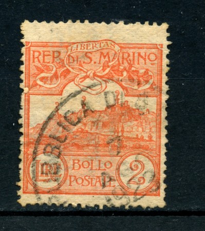 1921/23 - LOTTO/5646A - S.MARINO - 2 LIRE ARANCIO USATO