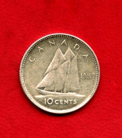 1950 - CANADA - LOTTO/M47582 - 10 CENTESIMI ARGENTO  RE GIORGIO VI°