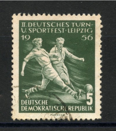 1956 - GERMANIA ORIENTALE - 5p. CAMPIONATI SPORTIVI - USATO - LOTTO/32179