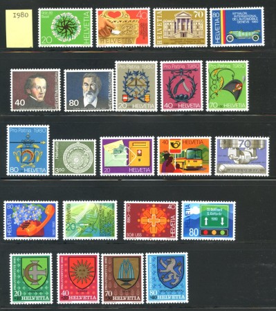 1980 - SVIZZERA - LOTTO/39456 - ANNATA COMPLETA 22v. - NUOVI