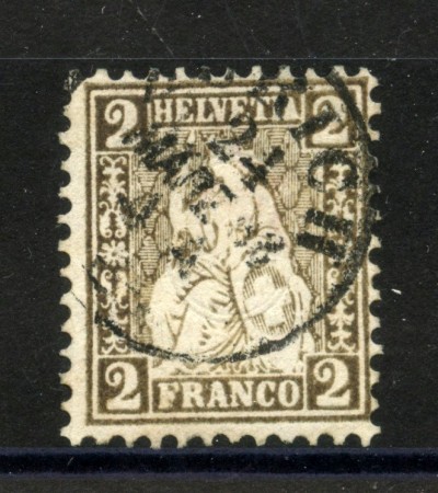 1867/78 -  LOTTO/40615 - SVIZZERA - 2 CENT. BRUNO ROSSO - USATO