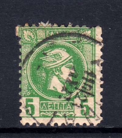 1889 - GRECIA - 5l. VERDE - USATO - LOTTO/32145