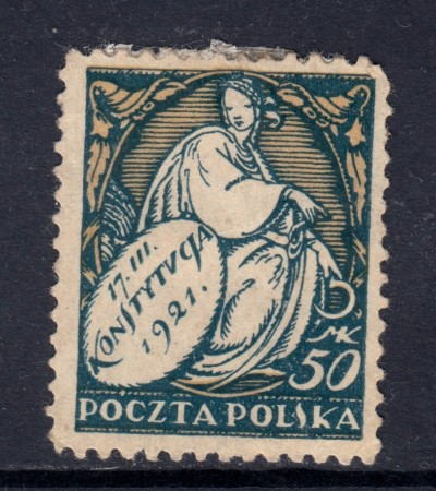 1921 - 50m. ANNIVERSARIO PROMULGAMENTO REPUBBLICA - USATO - LOTTO/32285