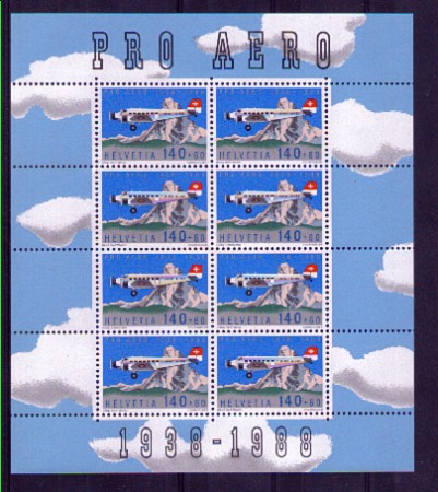 1988 - LOTTO/SVIA49BFN - SVIZZERA - PRO AEREO FOGLIETTO - NUOVO