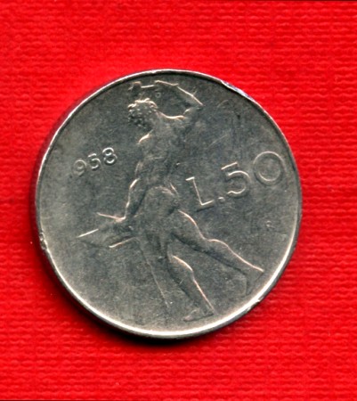 1958 - LOTTO/M21696A - REPUBBLICA - 50 LIRE VULCANO I° TIPO