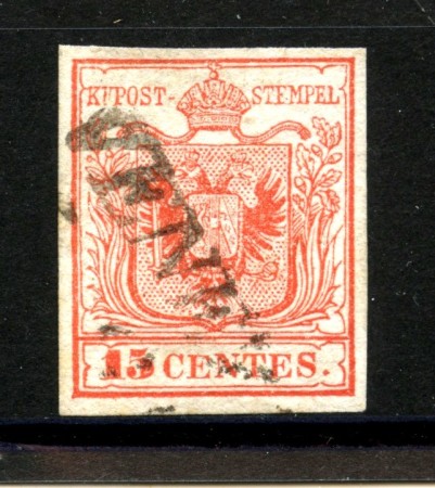 1850 - LOMBARDO VENETO. - LOTTO/40181 - 15 cent. ROSSO - USATO