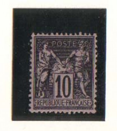 1877 - LBF/2280 -  FRANCIA - 10c. NERO SU LILLA
