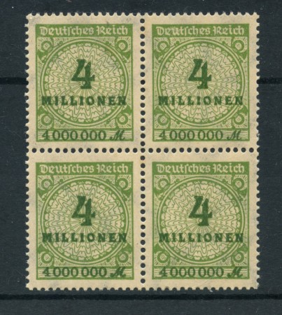 1923 - LOTTO/17896 - GERMANIA REICH - 4 Mn. VERDE - QUARTINA