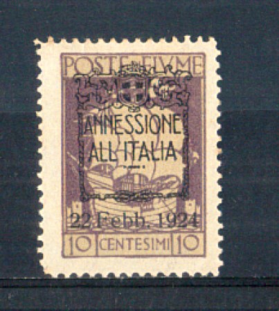 1924 - LOTTO/FIU200L - FIUME - 10c. VIOLETTO LING.