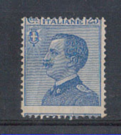 1908 - LOTTO/REG83NV - REGNO - 25c. AZZURRO DENT. SPOSTATA - NUO