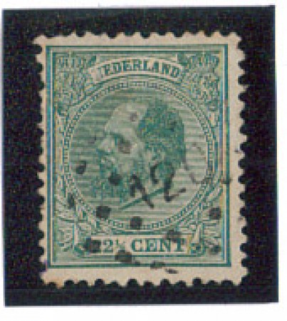 1872 - LOTTO/3584GU - OLANDA - 22,5c.VERDE - USATO