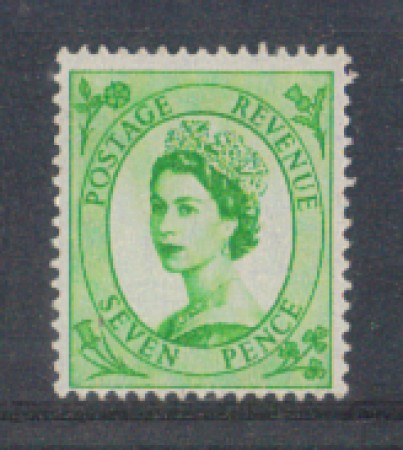 1952 - LBF/2510 - GRAN BRETAGNA - 7p. VERDE ELISABETTA