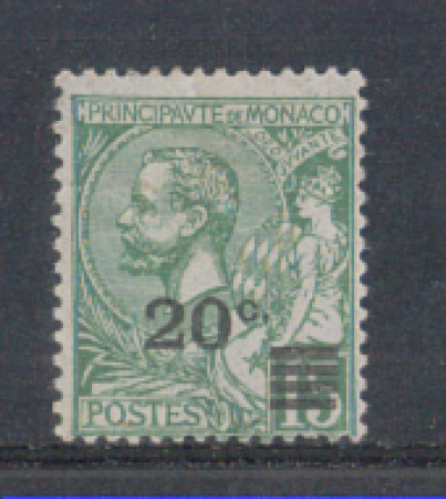 1922 - LOTTO/8492 - MONACO - 20 SU 15c. VERDE