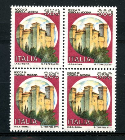 1987 - REPUBBLICA - 380 LIRE CASTELLO DI VIGNOLA -  QUARTINA NUOVI - LOTTO/30257Q