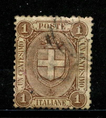 1896 - REGNO - 1cent. BRUNO STEMMA -  USATO - LOTTO/29854