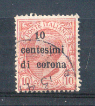 1919 - LOTTO/TT4U - TRENTO e TRIESTE - 10 CENT. SU 10 CENT. ROSA  USATO