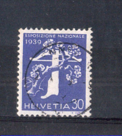 1939 - LOTTO/336U - SVIZZERA - 30c. ESPOSIZIONE DI ZURIGO - (ITALIANO)USATO