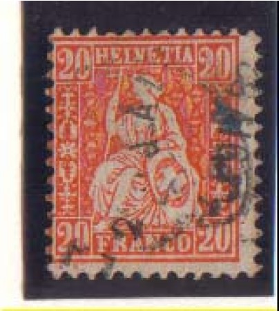 1881 - LOTTO/1667  - SVIZZERA - 20c. ARANCIO