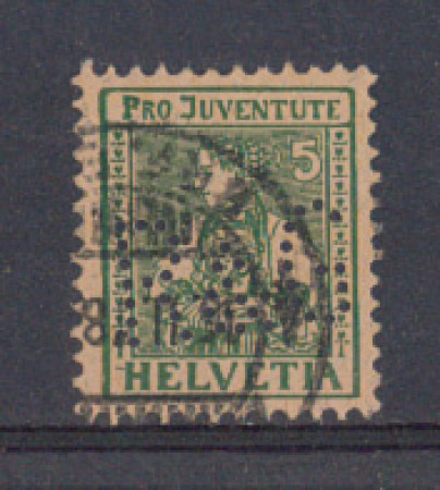 1917 - LOTTO/5104 - SVIZZERA - 5+5c. PRO JUVENTUTE PERFIN - USATO