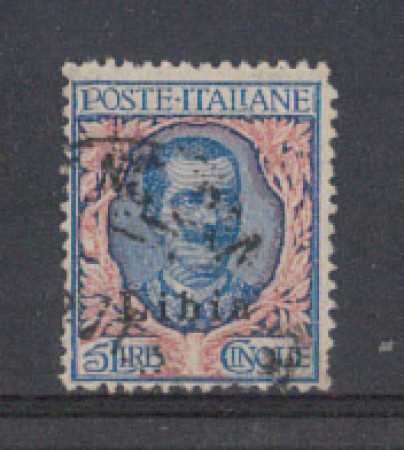 LIBIA - 1912 - LOTTO/710 - 5 LIRE FLOREALE - USATO