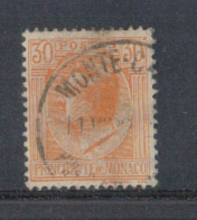 1924 - LOTTO/8512U - MONACO - 30C. ARANCIO - USATO