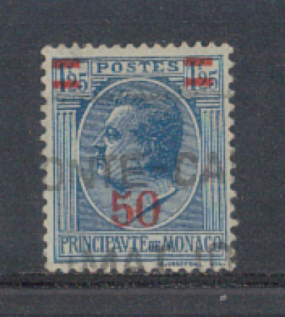 1926 - LOTTO/8538U - MONACO - 50c. su 1,25 AZZURRO - USATO