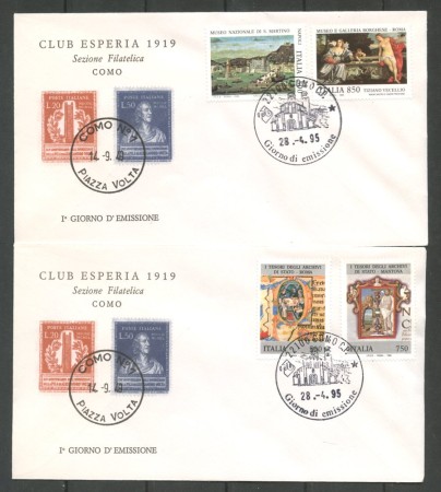 1995 - REPUBBLICA - LOTTO/39003 - TESORI DEI MUSEI - 2 BUSTE FDC