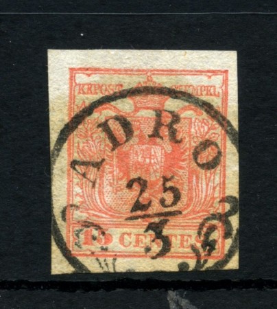 1850 - LOMBARDO VENETO - LOTTO/48306 - 15 CENT. ROSA USATO ADRO