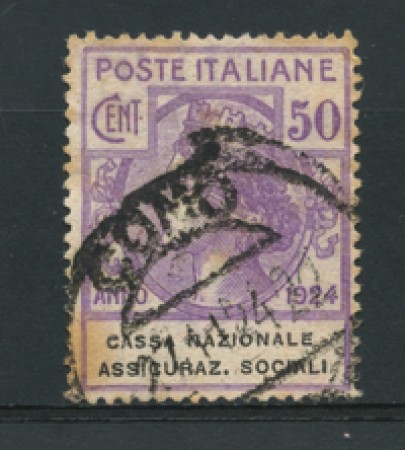 1924 - LOTTO/16527 - REGNO - 50 CENT. SICURAZIONI SOCIALI - USATO