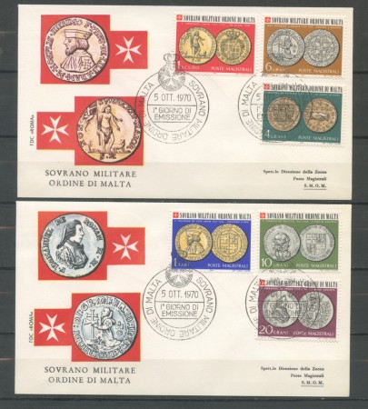 1970 - LOTTO/21476 - SMOM - ANTICHE MONETE 2 BUSTE FDC