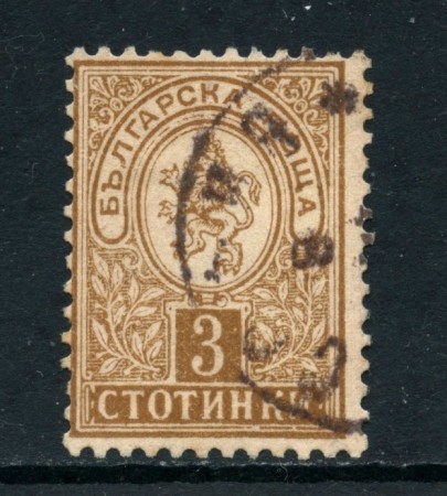 1889/96 - BULGARIA - 3s. BRUNO  STEMMA - USATO - LOTTO/27110