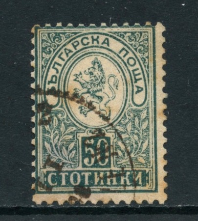 1889/96 - BULGARIA - 50 s. VERDE BLU STEMMA - USATO - LOTTO/27117