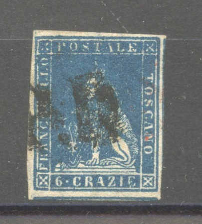 1857 - TOSCANA - LOTTO/40284 - 6 CRAZIE  AZZURRO - USATO