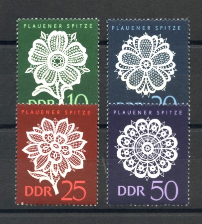 1966 - GERMANIA DDR - MERLETTI DI PLAUEN  4v. - NUOVI - LOTTO/36214