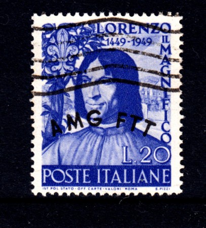1949 - LOTTO/13073 - TRIESTE A - 20 LIRE LORENZO MAGNIFICO - USATO