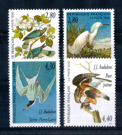 1995 - LOTTO/FRA2917CPN - FRANCIA - UCCELLI DI AUDUBON  4v. - NUOVI
