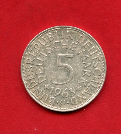 1963 - GERMANIA - LOTTO/M43407 - 5 MARCHI ARGENTO ZECCA G