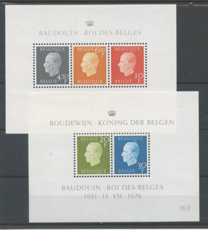 1976  BELGIO - 25° ANNIVERSARIO DI REGNO - 2 FOGLIETTI NUOVI - LOTTO/25052