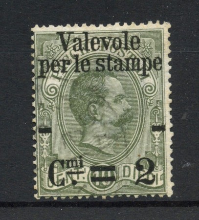 1890 - REGNO - LOTTO/43122 - 2 CENT. SU 10 VERDE VALEVOLE PER LE STAMPE - USATO