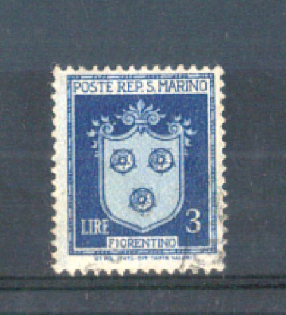 1945 - LOTTO/RSM287U - SAN MARINO - 3 LIRE STEMMI USATO