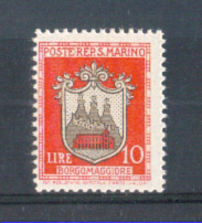 1945 - LOTTO/RSM290L - SAN MARINO - 10 LIRE STEMMI LING.