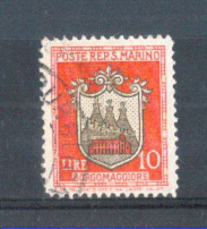 1945 - LOTTO/RSM290U - SAN MARINO - 10 LIRE STEMMI USATO