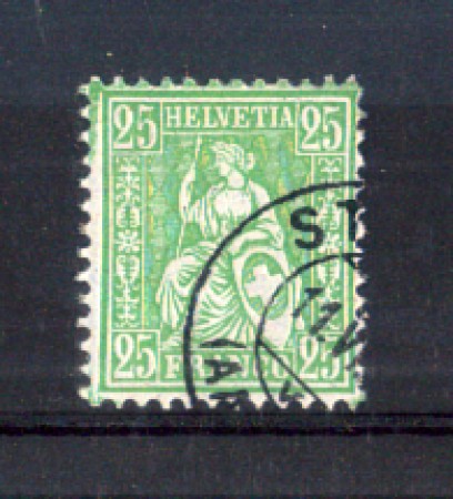1881 - LOTTO/9816A - SVIZZERA - 25 CENT. VERDE - USATO