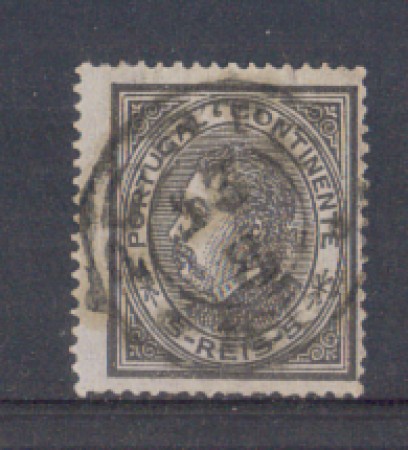 1879 - LOTTO/9643AU - PORTOGALLO - 5r. NERO - USATO