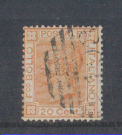 1877 - LOTTO/REG28U - REGNO - 20c. OCRA ARANCIO - USATO