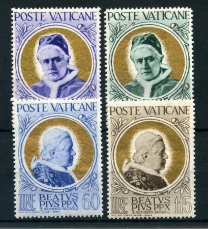 1951 - LOTTO/22203 - VATICANO - BEATIFICAZIONE DI PIO X° 4v. - NUOVI